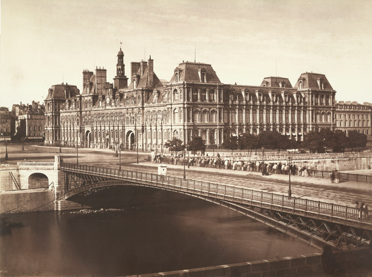 Edouard Baldus - Old Hotel de Ville from the Pont d Edouard Baldus - Old Hotel de Ville from the Pont d