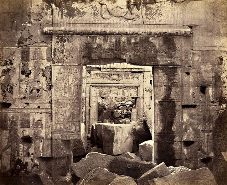 Felix Teynard - Ruins of the Temple--Interior View of the Naos Kalabsha (Talmis), Egypt