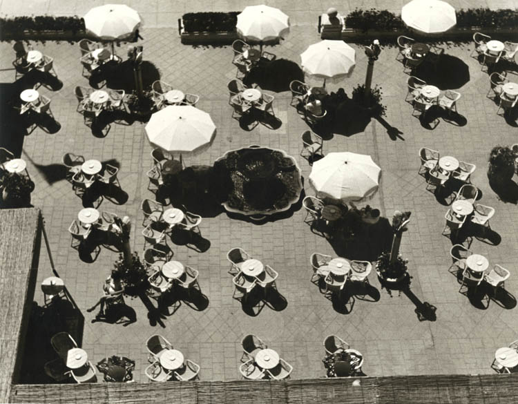 Anonymous - Terrace with Tables and Chairs from Above