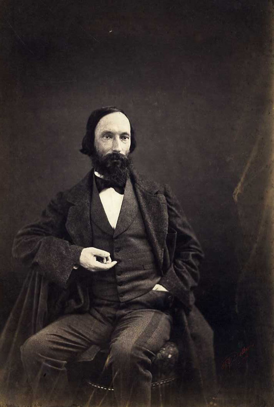 P. J. Delbarre & Cie. - Portrait of Photographer Auguste Vacquerie Holding His Watch as if He Were Timing a Photograph's Exposure