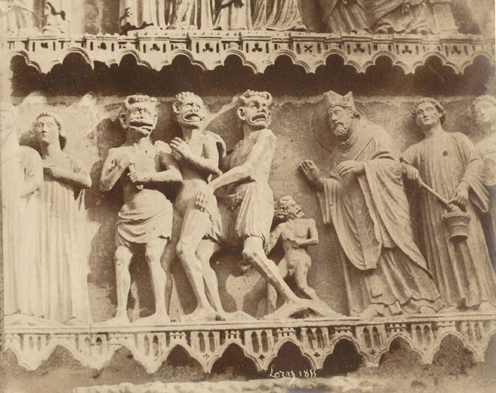 Lory - Detail of Portal on the Facade of the Reims Cathedral, France