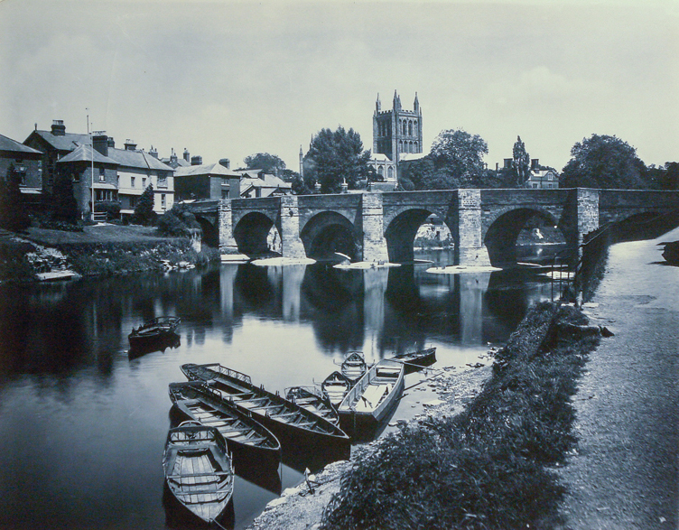 Hereford Cathedral and Wye Bridge, England