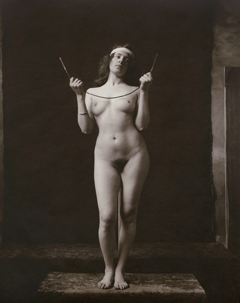 Anonymous - Standing Female Nude Holding Bent Metal Wire