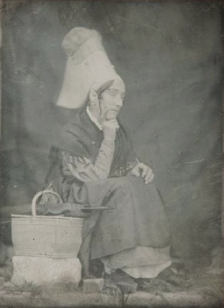 Baron Louis-Adolphe Humbert de Molard - Seated Woman with Basket Wearing a Headdress of the Region of Lisieux, Argentelle Baron Louis-Adolphe Humbert de Molard - Seated Woman with Basket Wearing a Headdress of the Region of Lisieux, Argentelle