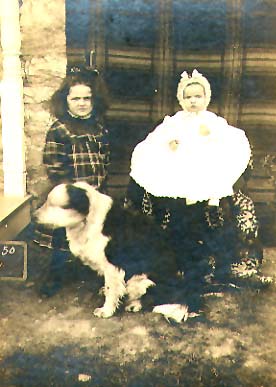 Anonymous - Two Girls with a St. Bernard
