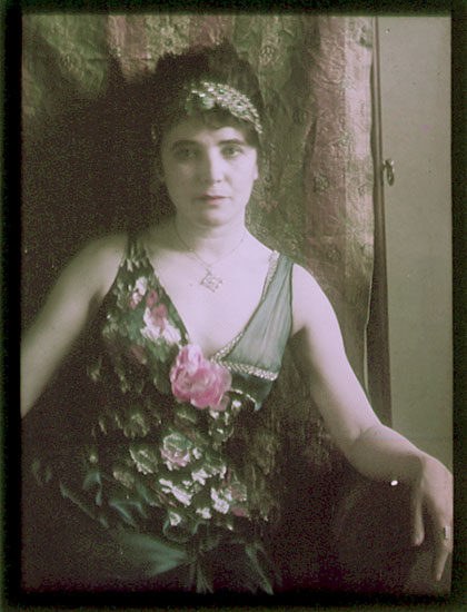 Anonymous - Woman in Low Cut Gown with Flower