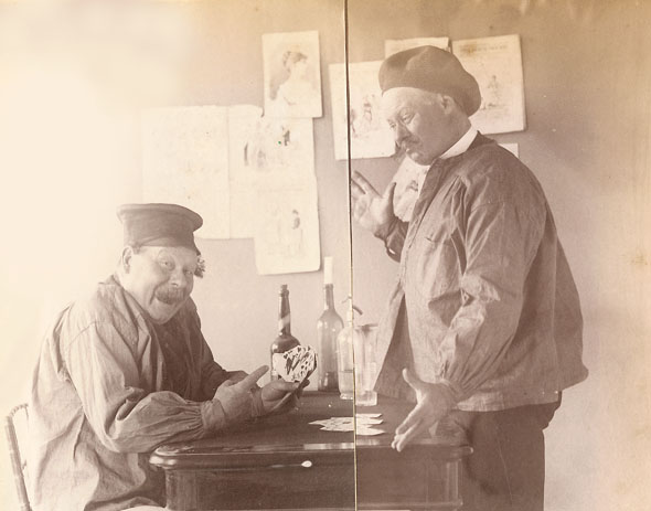 Anonymous - Double Exposure of Man Playing Cards with Himself Anonymous - Double Exposure of Man Playing Cards with Himself