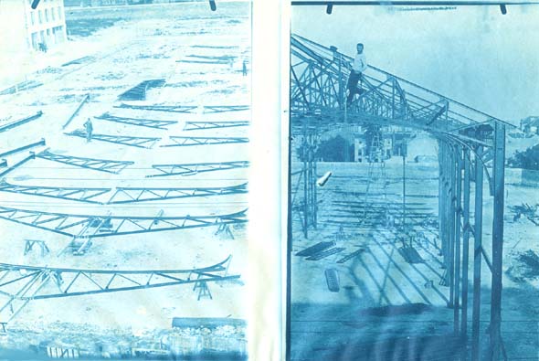 Anonymous - Building the Railroad Station at Saint-Denis, a Paris Suburb (Two Prints on One Leaf)