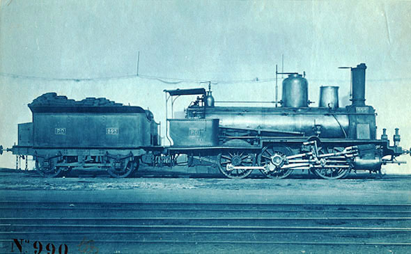 Anonymous - Steam Locomotive and Coal Car