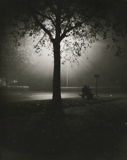 Couple on Bench at Night,