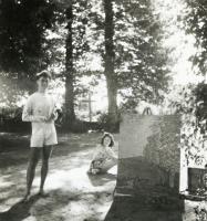 Jacques-Henri Lartigue - Lartigue's Son, Dani, and daughter, Huguette Sabouret ,at Ch�teau des Essarts, Veyvialle, France