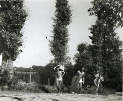 Jacques-Henri Lartigue - Lartigue's Son, Dani, perhaps a Self-Portrait  and His Ex-Lover, Marie Sabouret, at Ch�teau des Essarts, Veyvialle, France
