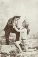 Shaw & Sons - Cowboy and Indian Having a Knife Fight