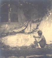 Arnost Pikart - Boy Looks at an Espalier Pruned Trellis of Vines