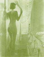 Ted Jones - Susan (Female Nude at Window in front of Brass Bed)