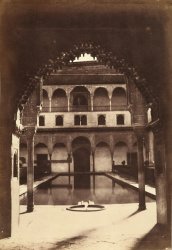 Alphonse De Launay - View of the Alhambra, Great Courtyard in Front of Ambassador's Hall