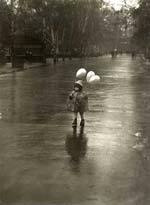Tibor Honty - Child with Balloons in the Rain, Slovakia