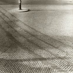 L. Raveau - Brick Plaza with Obliterated Rails