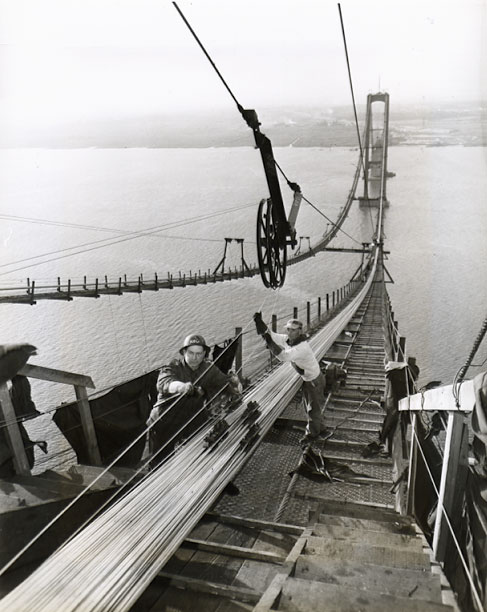 Anonymous (American) - Construction of the Delaware Memorial Bridge