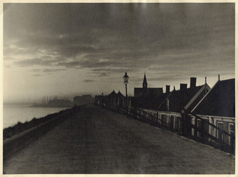 Anonymous (Tokyo Archive) - Road along river with church spire and houses. Anonymous (Tokyo Archive) - Road along river with church spire and houses.