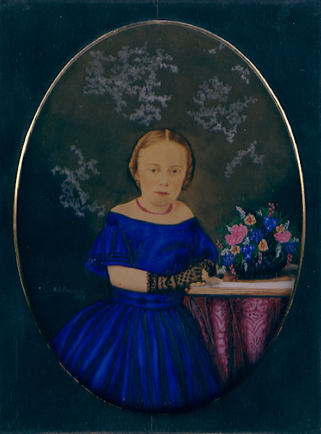 Benjamin F.  Ferguson - Full Plate Hand-Colored Ivorytype of a Young Girl