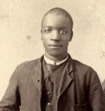 Young African American Man Holding a Cane.
