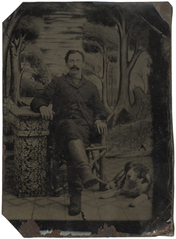 Anonymous, American - Portrait of a Man and his Dog Anonymous, American - Portrait of a Man and his Dog