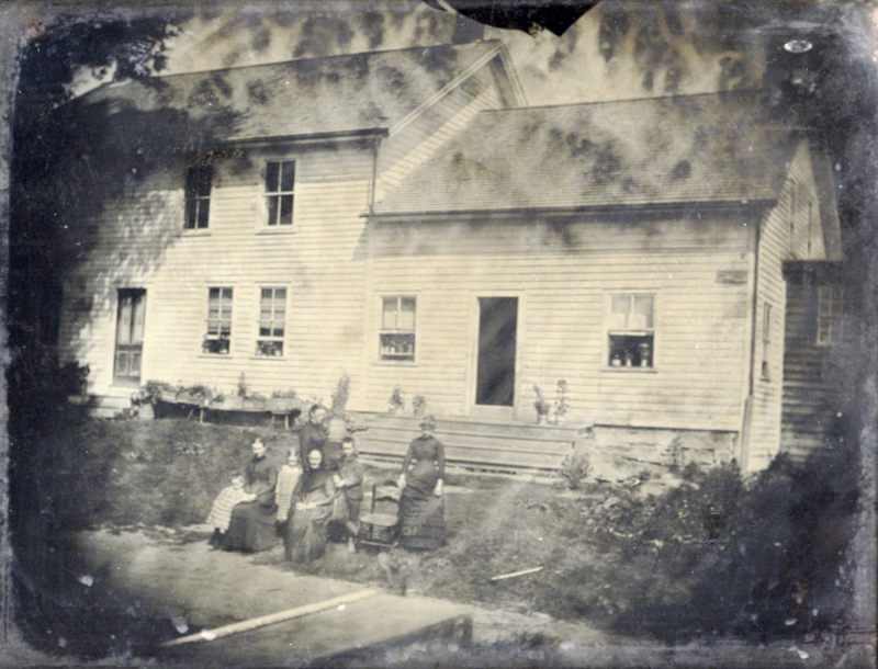 Anonymous - Early New England View of A Family in Front of Their Home