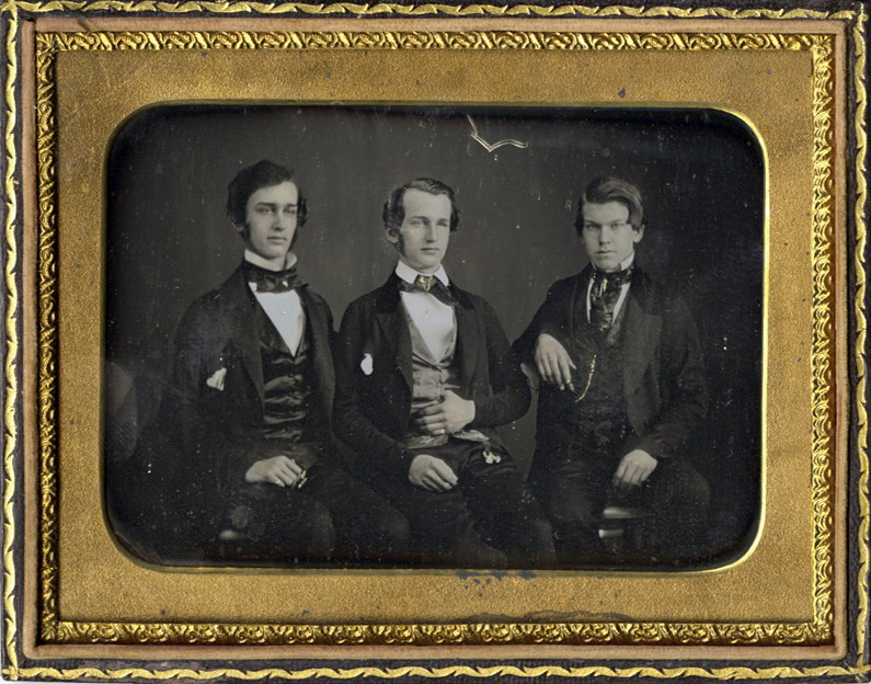Anonymous, American - Portrait of Three Young Gentlemen Seated in a Row Anonymous, American - Portrait of Three Young Gentlemen Seated in a Row