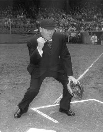 Walter Butch Henline, National League Umpire, Behind the Plate at Polo Grounds
