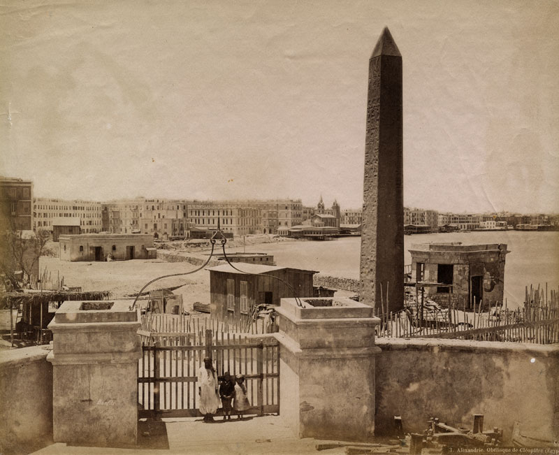 Egyptian Obelisk, "Cleopatra's Needle," in Alexandria.  Obelisk is now Permanently Installed in Central Park