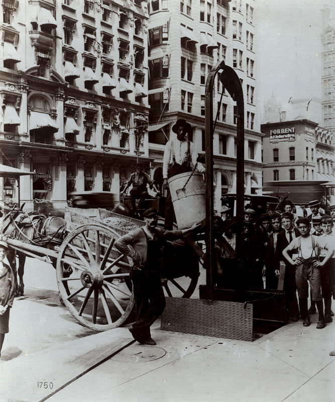 Anonymous - Aluminum Plate Images of Coal Truck and Worker, and a Street Scene - Possibly Philadelphia