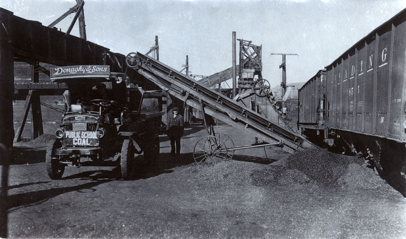 Aluminum Plate Images of Coal Truck and Worker, and a Street Scene - Possibly Philadelphia