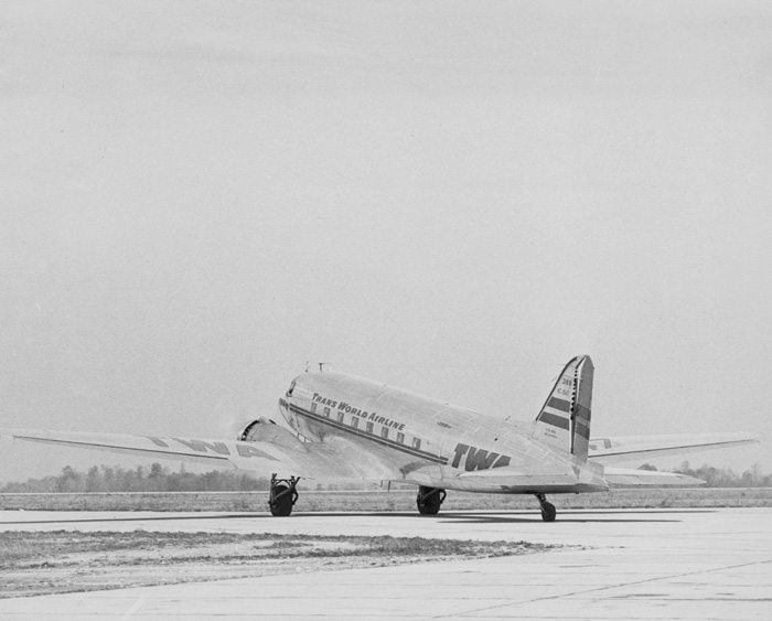 Anonymous - Four Promotional Photographs Made for TWA, Showing the DC-3