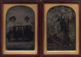 Anonymous - Two portraits of fisherman in leather covered case