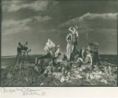 Angus McBean - Christmas Card 1951 - Self Portrait with "Dollies"