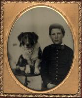 Anonymous - Portrait of a Boy next to His Dog (Seated on a Table)