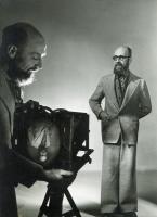 Angus McBean - Self-Portrait Christmas Card 1953 (With Camera on Tripod)