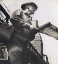 Herbert Gehr - Workman at Elevated Train, NYC