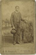 J.H. Shepherd - African American Man with Bowler Hat Posing by Stack of Hay, Alabama