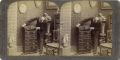 Bert Underwood - "Building up" an Underwood Patent Extension Stereograph Cabinet-in a home library.