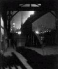 Karl Struss - Brooklyn Bridge from Ferry Slip, Evening