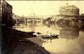 Giacchino Altobelli - River Scene with Hadrian's Tomb and Two Men Fishing, Rome