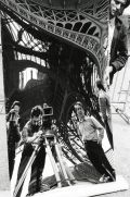 Clovis Pr�vost - Self-Portrait with Pol Bury in front of the Eiffel Tower filming "8500 Tonnes de Fer" (8500 Tons of Iron), Paris
