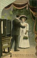 E.L. Theochrom - Series of 5 Humorous Postcards Depicting a Photographer's Studio and Female Subject