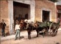 W.H. Jackson (attributed to) - "Mule Drawn Wagon" and "Weighing Sugar Cane Before Unloading at Mill" - Havana, Cuba
