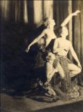 Anonymous - Three Nude Women in Grass Skirts Performing on Stage