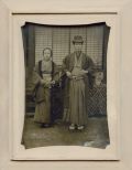 Hayashi - Portrait of a Man and Woman Standing Before a Screen