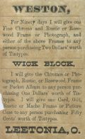 Weston - Advertisement for photographer's services accompanied by Portrait of a Woman