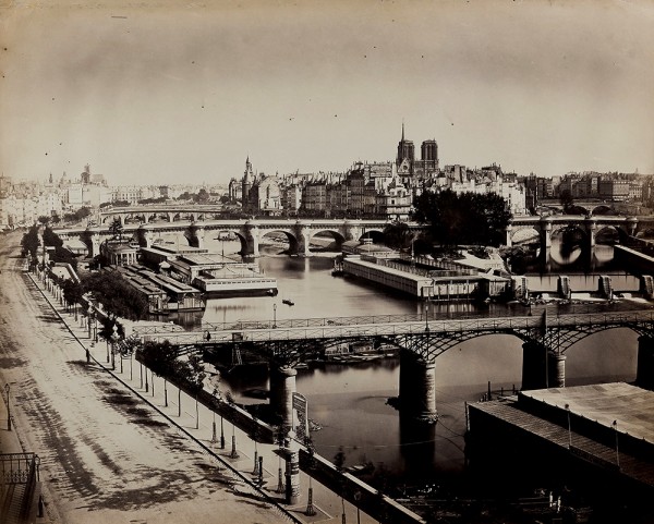Gustave Le Gray: Pointe de l’Île de la Cité et la Seine au Vert-Galant, Paris. Albumen print from wet plate negative, 16-3/16 x 20 in. (412 x 508 mm), 1859/1859, unmounted.
